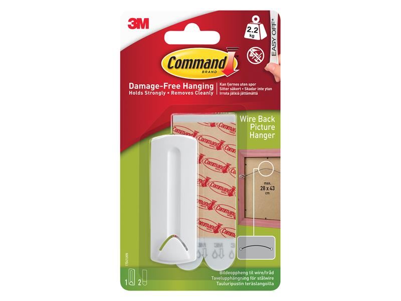 Command™ ワイヤーバックピクチャーハンガー 2.2kg 壁傷つけず