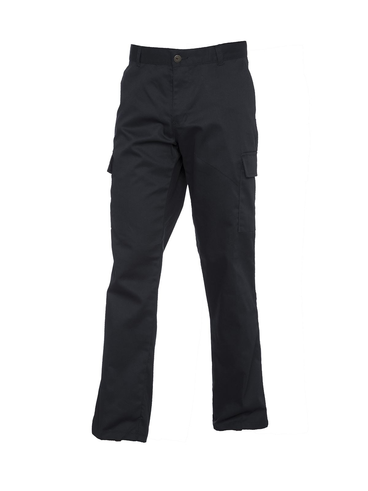 Uneek Women's Cargo Trousers - 65% Polyester 35% Cotton - Black - Size 14