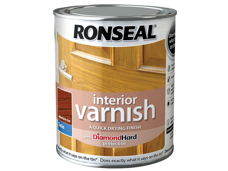 Ronseal Varnis Dalaman Kering Pantas Satin Medium Oak 250ml