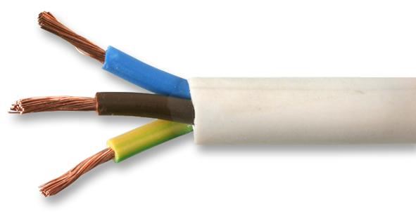 PRO POWER Cabo Elétrico 0.75mm 3 Condutores 3183B LSOH Branco, Bobina 100m