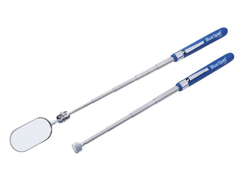 BlueSpot 2-Piece Telescopic Inspection Mirror & Magnetic Pickup Tool Set