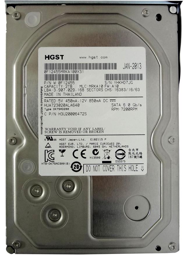 HITACHI Recertified - 3.5” SATA 6Gb/s 2TB Σκληρός Δίσκος - 7200rpm