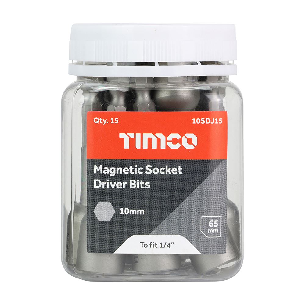 Jeu de 15 embouts magnétiques Timco pour douilles hexagonales 10x65mm