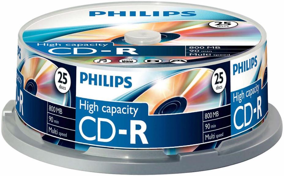 Philips - Lot de 25 CD-R vierges 800MB, en spindel