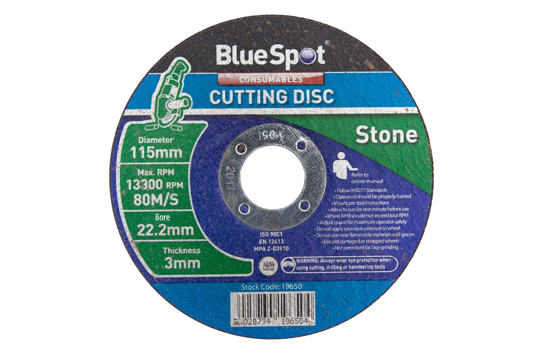 Blue Spot 115mm Stone Cutting Disc for Angle Grinders