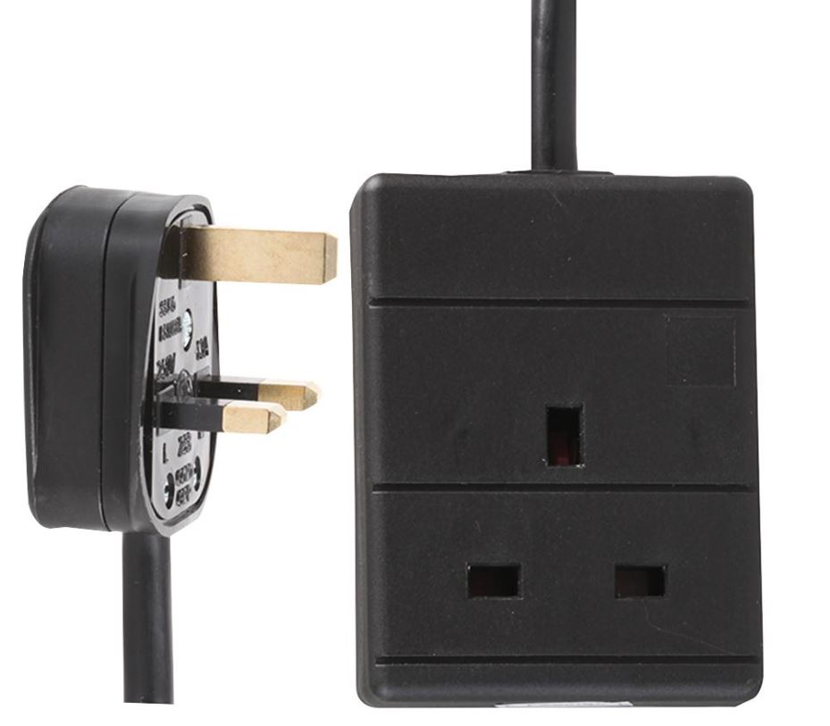 PRO ELEC 20m Single Socket Extension Lead, Black