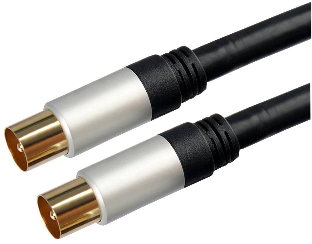 AV STAR Cable Coaxial para TV Macho-Macho, 1m Negro