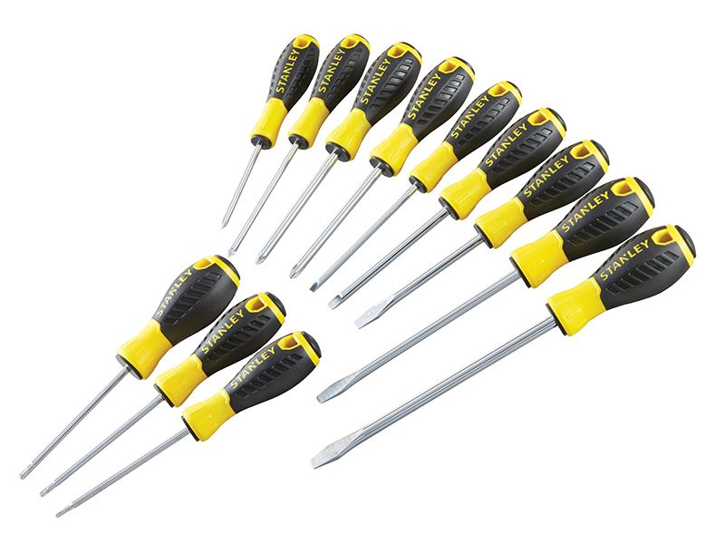 STANLEY Essential 12-Piece Screwdriver Set, Chrome Vanadium Steel