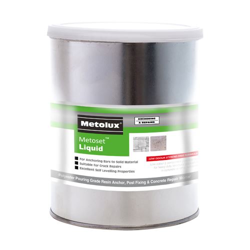 Metolux - Mortar Cecair 2 Bahagian Metoset - Kelabu (Saiz 1kg - 1 Setiap)