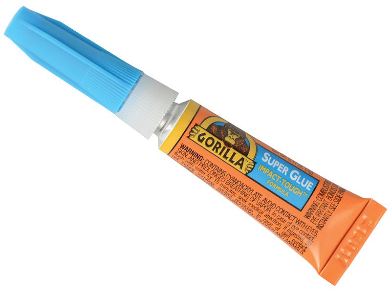 Gorilla Super Glue - Stúigh Glanthach 3g d'Aon Dromchla