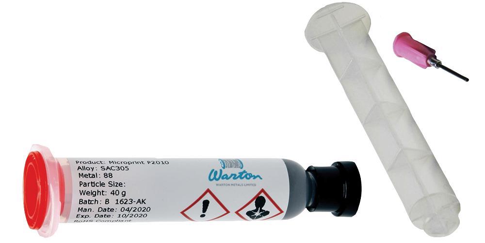 WARTON - Mikroprint P2010 bleifreies No-Clean-Lötpaste, 15-32um, 40g Spritze