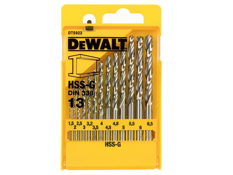 Ensemble de mèches HSS-G Dewalt 13 pièces (1,5-6,5 mm)