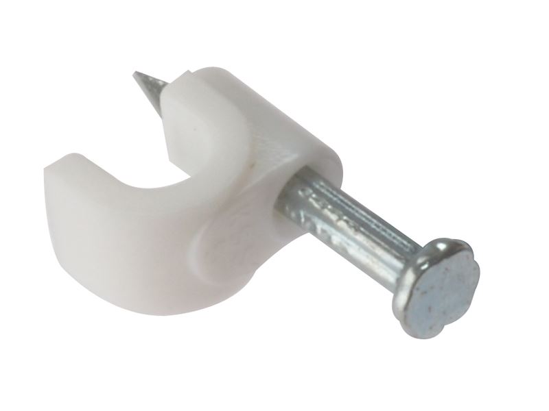 Attaches de câble rondes blanches ForgeFix 5-6mm, boîte de 100