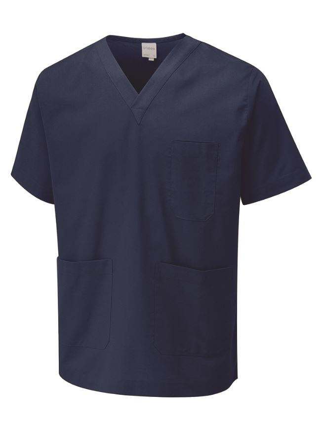 Uneek Unisex Scrub Tunic, Navy, 3XL, 65% Polyester 35% Cotton