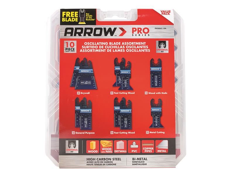 Arrow 10-Piece Oscillating Multi-Tool Blade Assortment