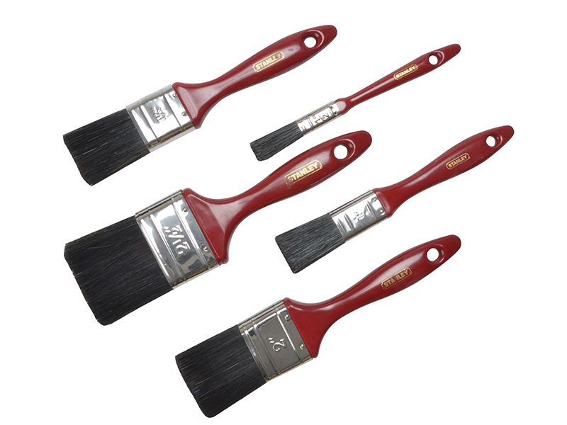 STANLEY® Juego de Pinceles Decorativos de 5 Piezas (12mm, 25mm, 37mm, 50mm, 62m