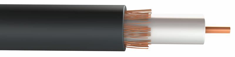 CONCORDIA RG59U Coaxial Cable, 20 AWG, Black, 100m