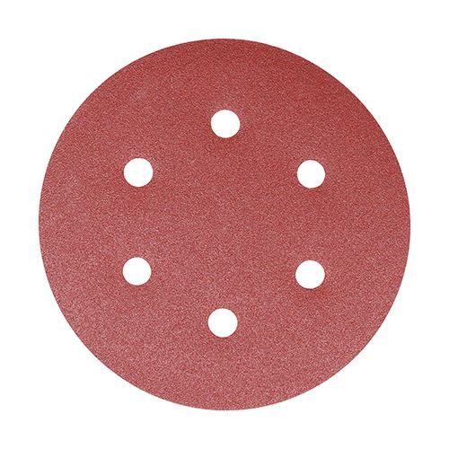 Timco 150mm Orbital Sanding Discs, 120 Grit, Red (5 Pack)