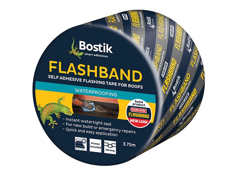 Evo-Stik Flashband & Primer, 75mm x 3.75m, Self-Adhesive Roof Seal