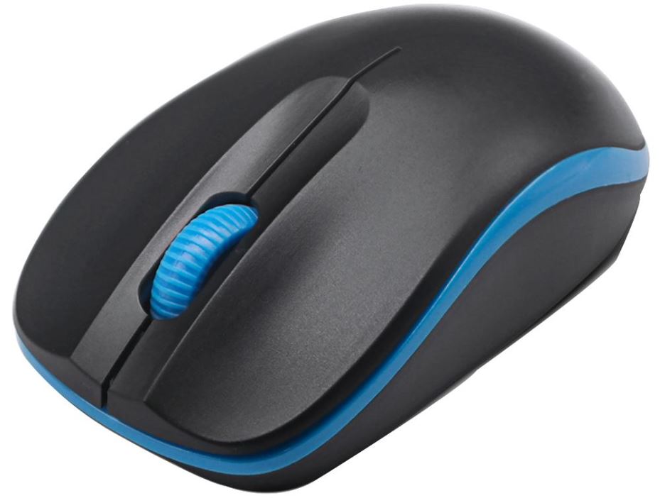 COMPOINT Wireless Optical Mouse, Black & Blue, 1600 DPI