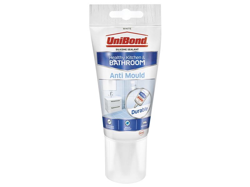 UniBond Anti-Mould Kitchen & Bathroom Sealant, White, 147g