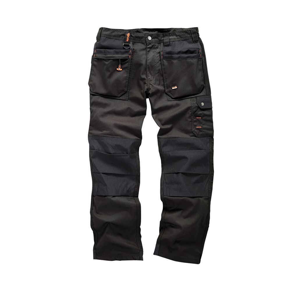 Scruffs Worker Plus Regular Fit Work Trousers, Black, 30R
