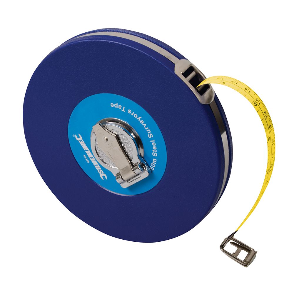 Silverline Steel Surveyor's Tape, 50m x 13mm, Class 3 Accuracy