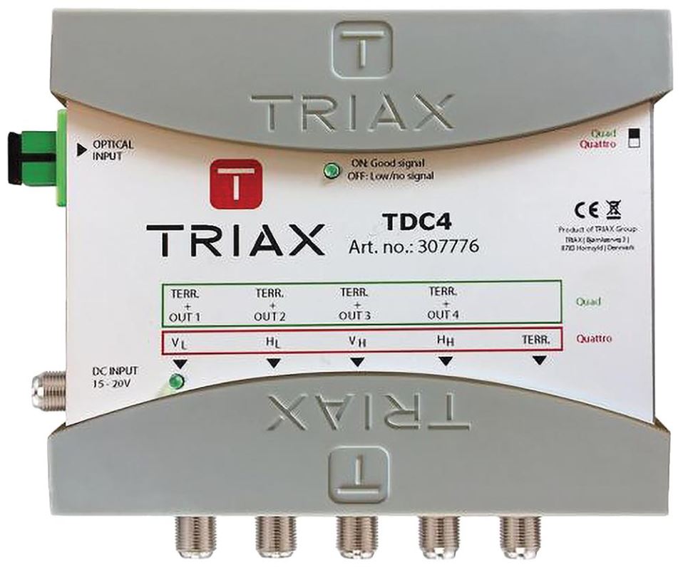 TRIAX dSCR OPTO Quattro Converter con TER e TDC4 per distribuzione SAT IF sufib