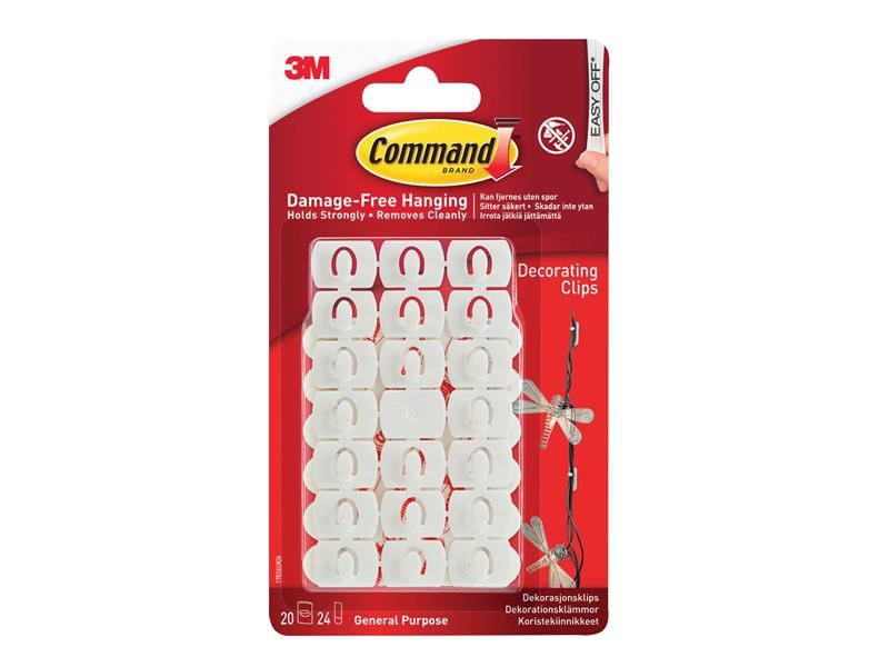Command™ Λευκά Κλιπ Διακόσμησης, Συσκευασία 20 τεμ.