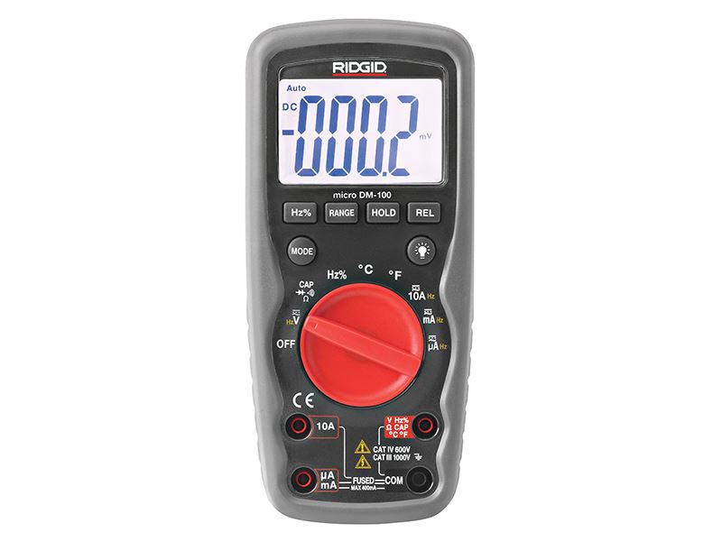RIDGID DM-100 Micro Digital Multimeter - True RMS, Auto Ranging