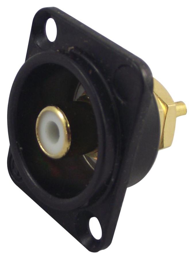 NEUTRIK NF2D-B-9 Soquete Phono D, Preto/Branco
