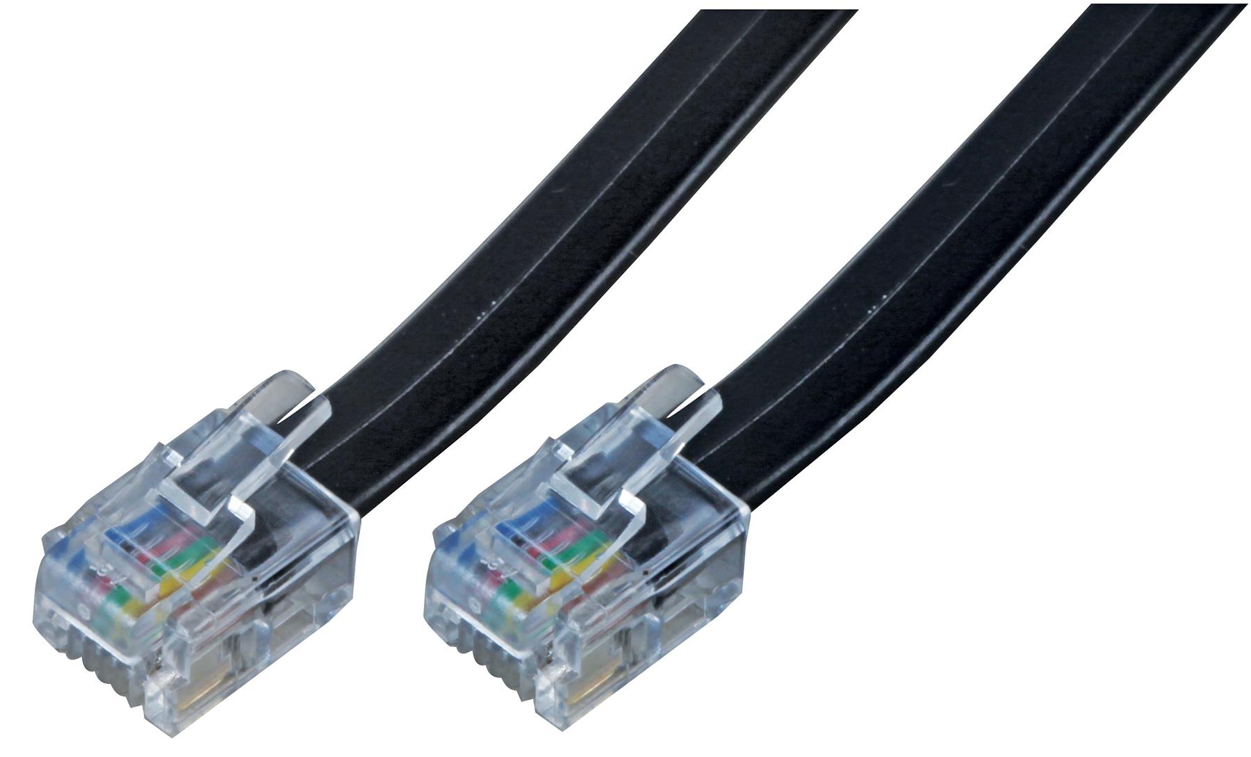 PRO SIGNAL Cavo Modulare RJ12 Maschio-Maschio, 5m, Nero