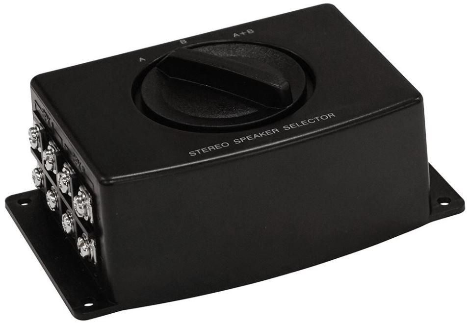 E-AUDIO 2-Weg Stereo Luidspreker Schakelaar met Draaiknop