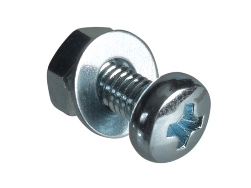 ForgeFix Pozi Compatible Pan Head Machine Screws, M3 x 8mm, Zinc Plated, Pack 5