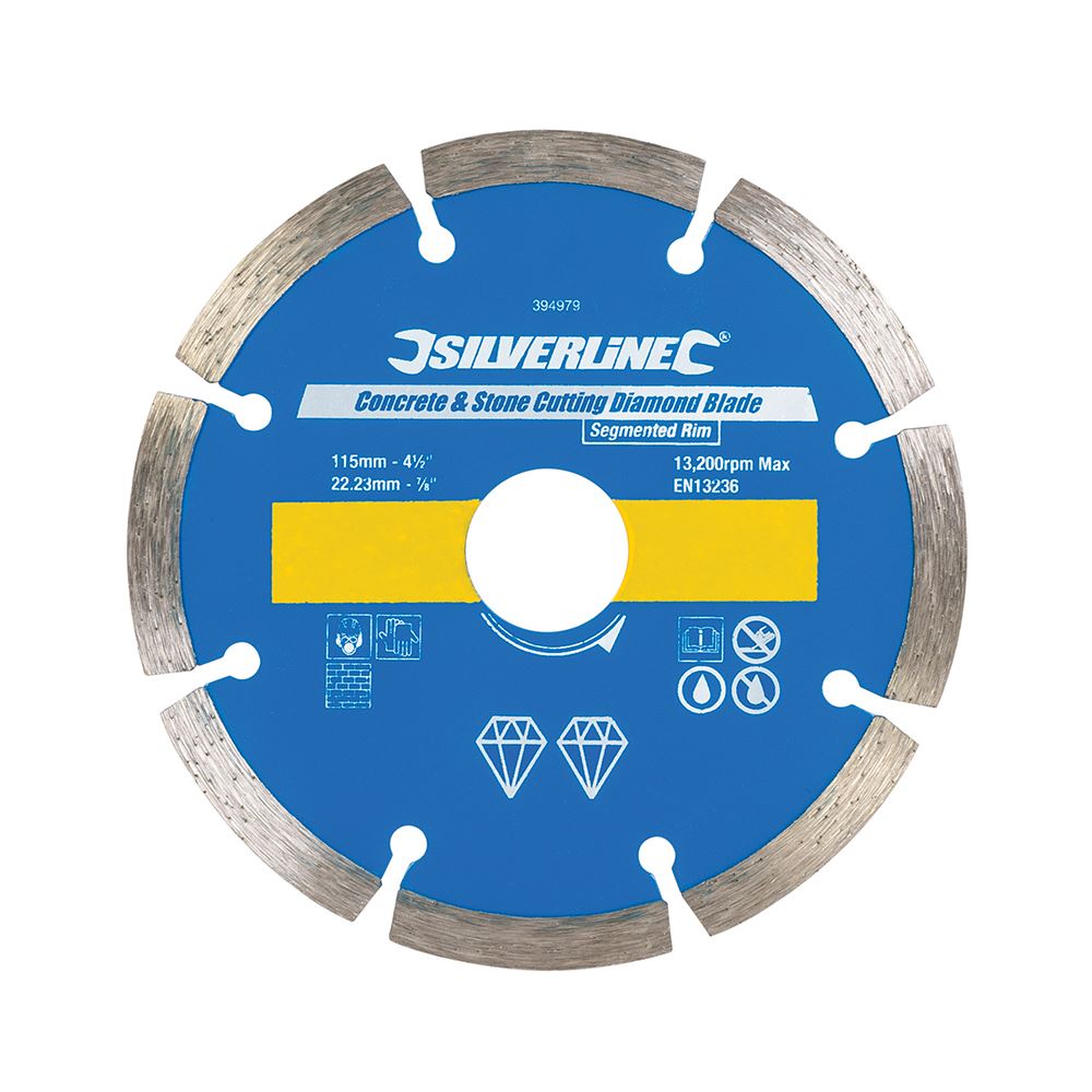 Silverline 115mm Diamond Blade for Concrete & Stone Cutting