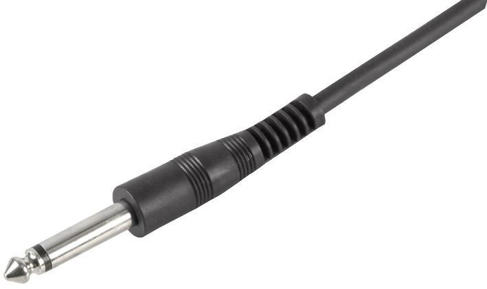 Pulse - Slabhra Giotáir 6.35mm (1/4”) Mono Jack go Jack, 6m, Dubh