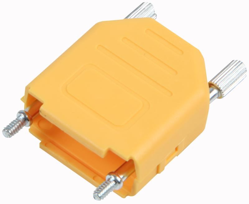 MH CONNECTORS D-sub Hood, Plastic, Top Entry, Yellow, 9-Way