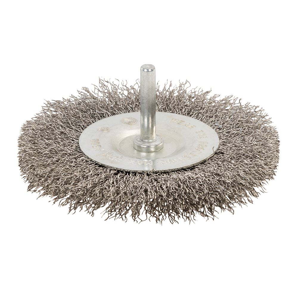 Silverline Stainless Steel Wire Wheel Brush, 100mm, 6mm Shank