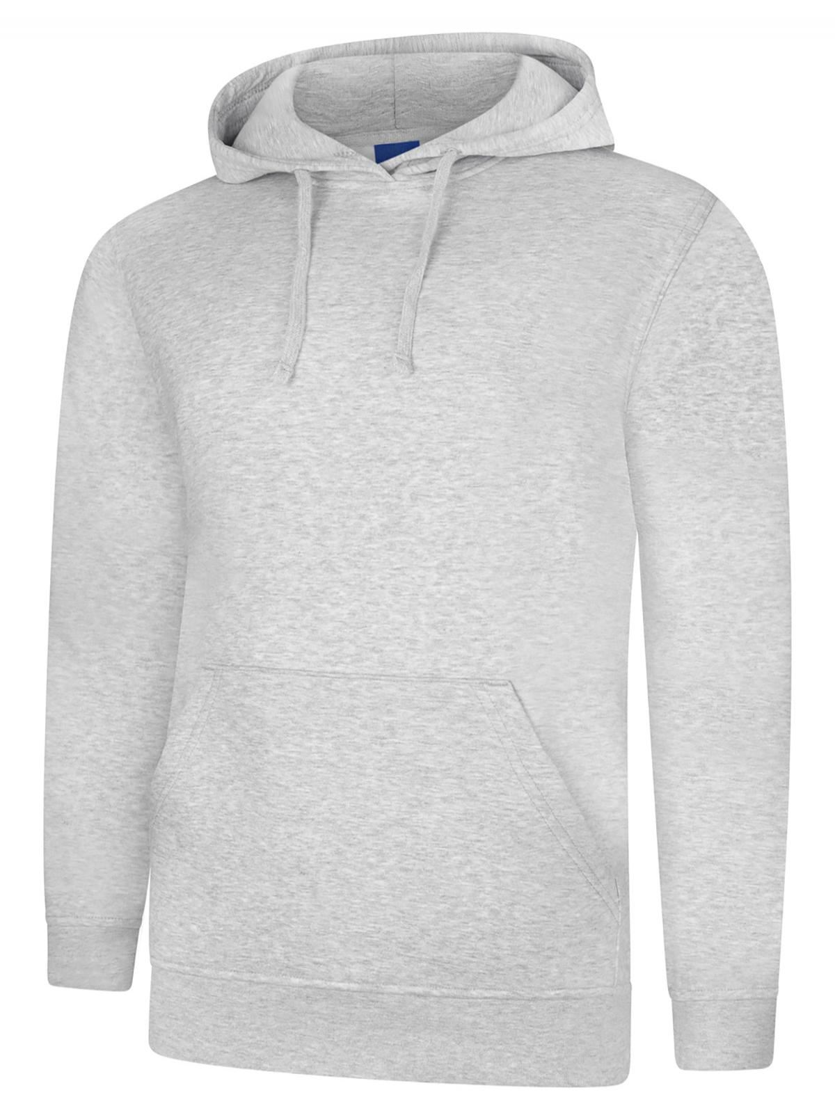 Uneek Unisex Deluxe Hooded Sweatshirt, 60% Cotton 40% Polyester, Grey, 3XL