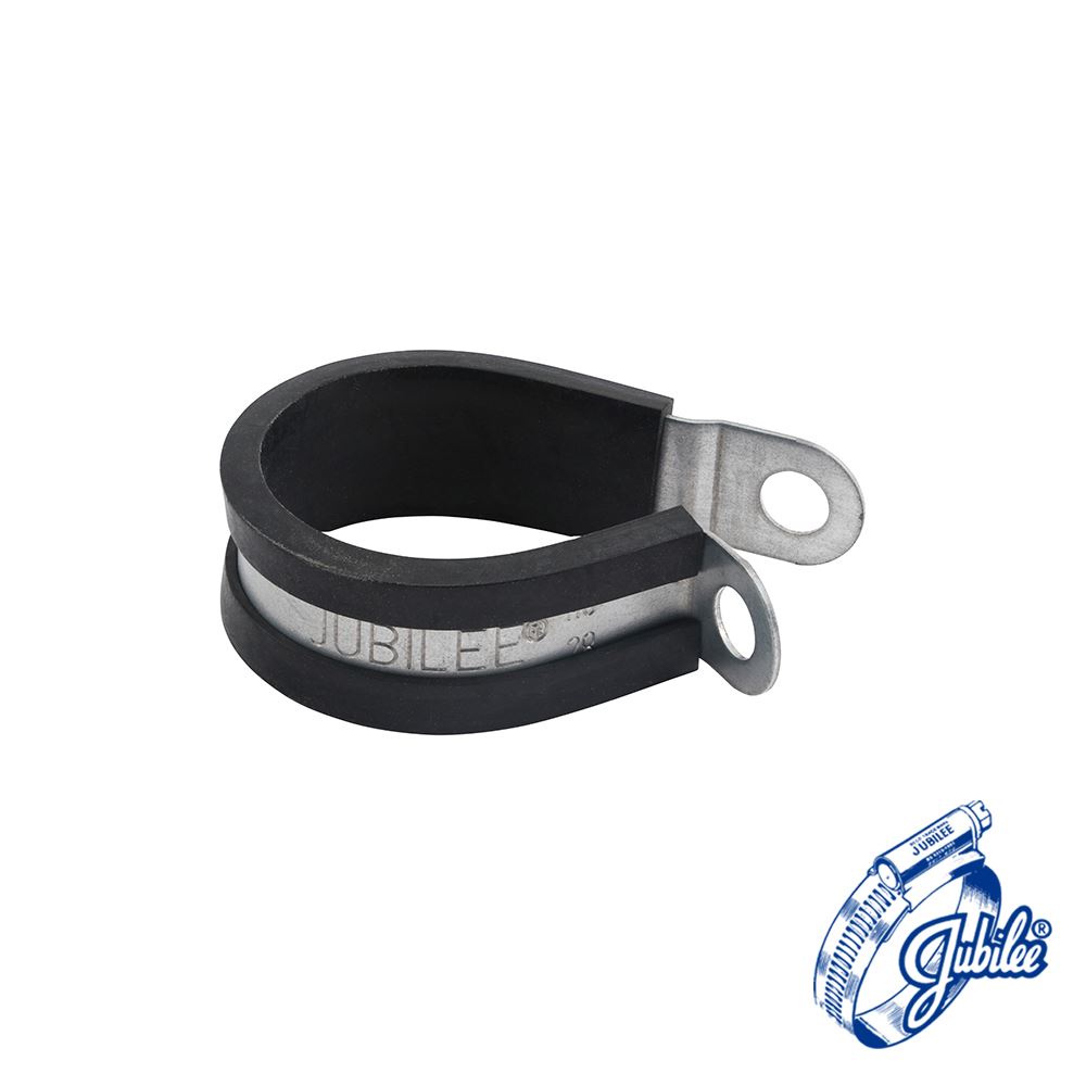 Jubilee P Clip Mild Steel 28mm, 20 Pieces with EPDM Liner