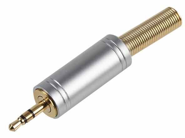 PRO SIGNAL - Penyambung, Jack Plug 2.5mm, 3 Kutub, Logam + Pelindung Regangan