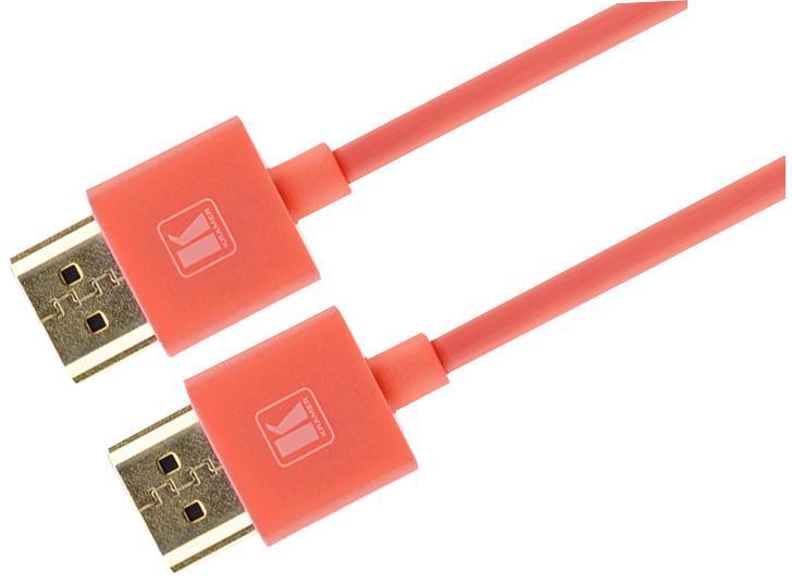 KRAMER Premium High Speed HDMI Cable, Ultra Slim 0.9m, Red