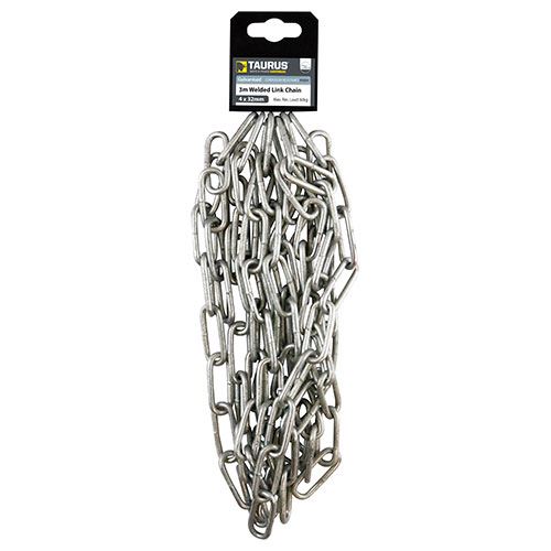 Timco Welded Link Chain, Galvanised Steel, 6x42x12mm, 2m
