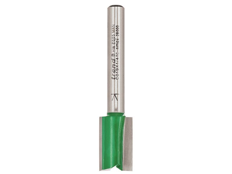 Trend C019 Two Flute TCT Router Cutter, 12mm x 19.1mm, 1/4in Shank