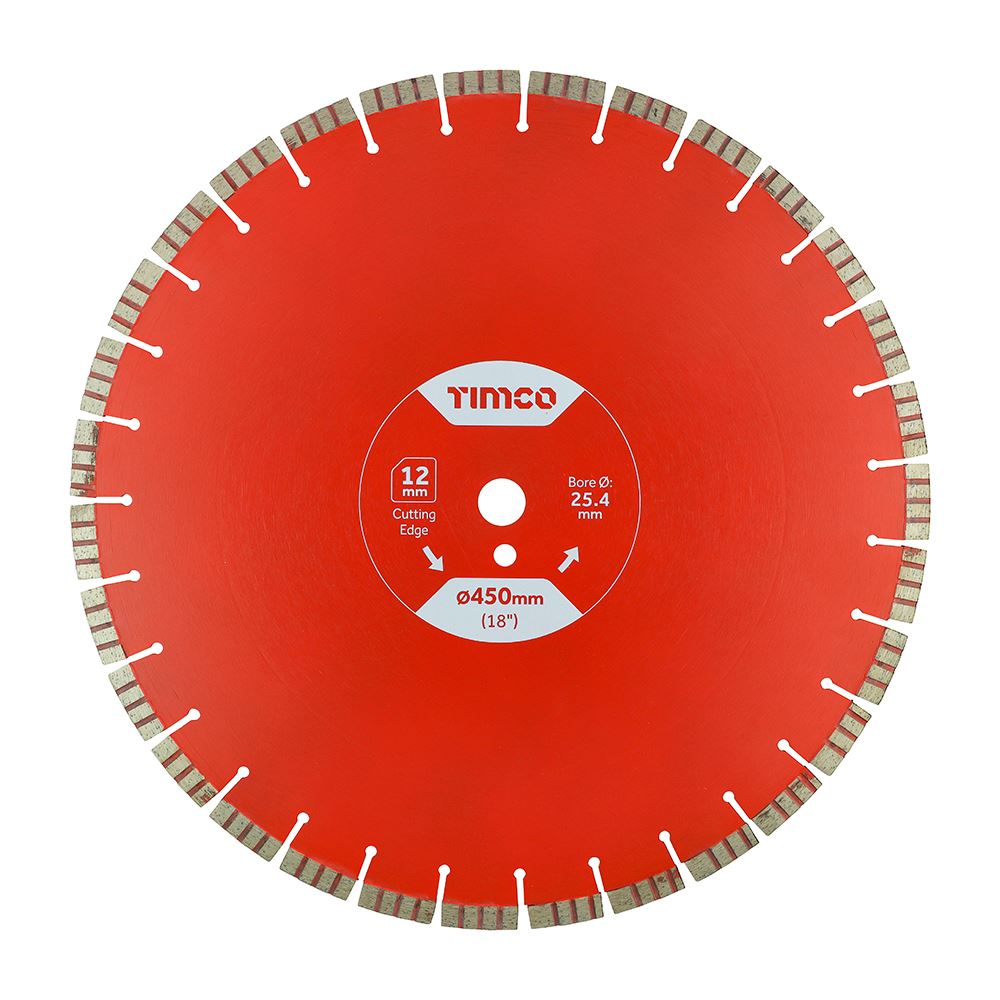 Timco 터보 세그먼트 다이아몬드 블레이드, 450mm x 25.4mm