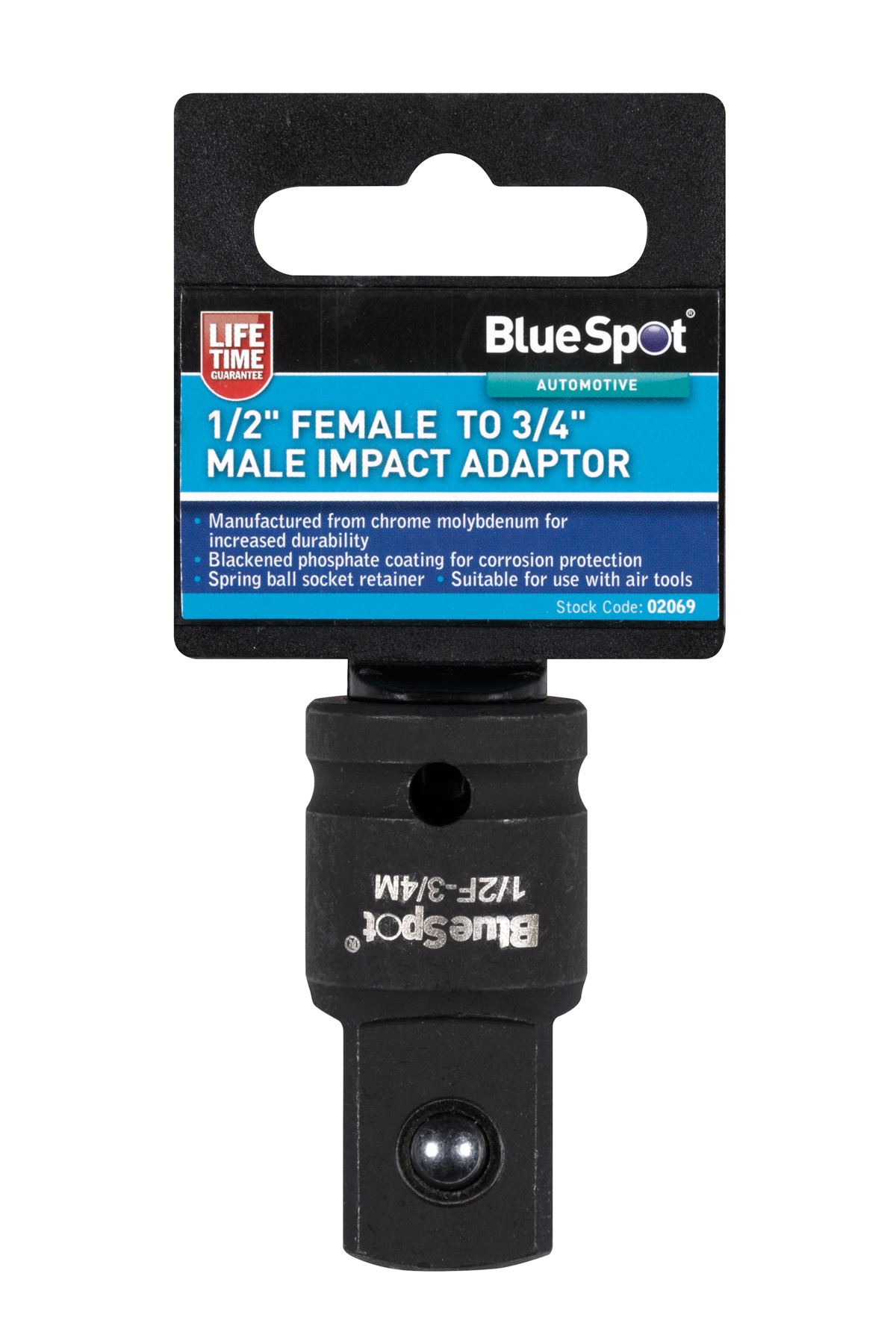 Blue Spot Tools Impact Adapter 1/2″ naar 3/4″, Chroom-Molybdeen