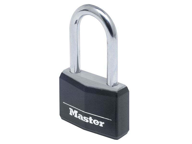 Master Lock Aluminium Black Vinyl Padlock 40mm 4-Pin, 38mm Shackle