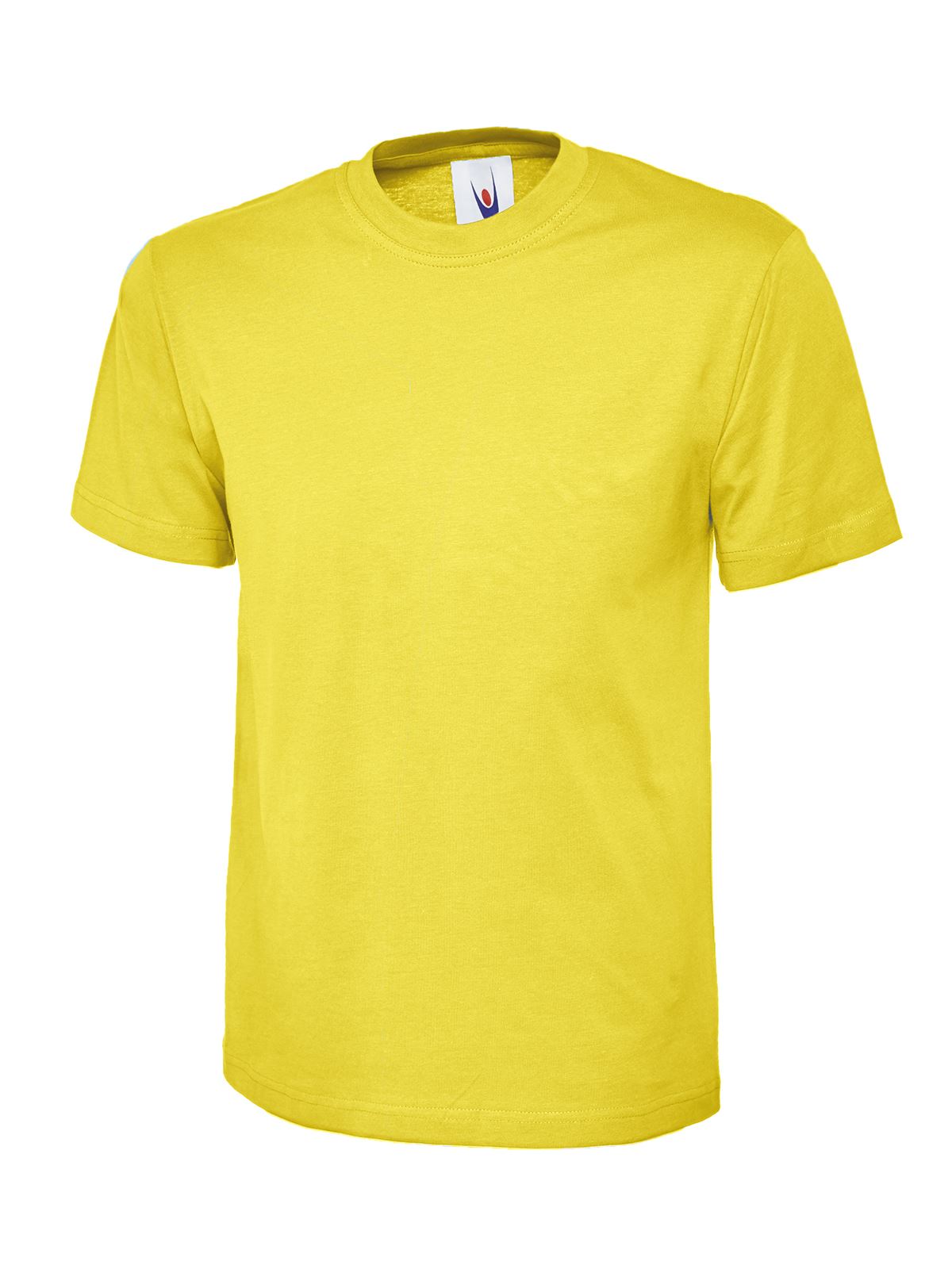 Uneek Unisex Classic T-Shirt, Reactive Dyed, Yellow, Size XS