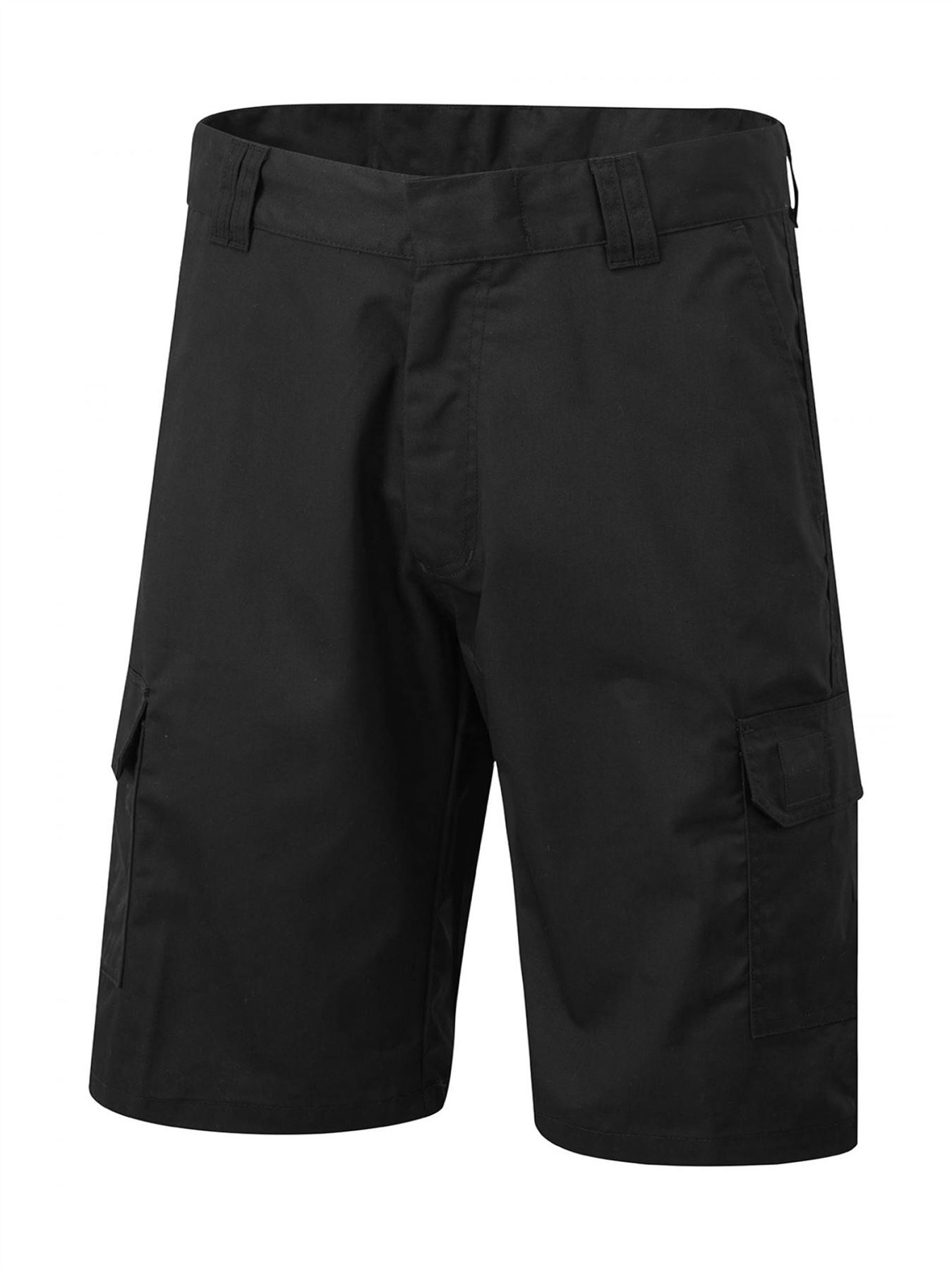 Uneek Unisex Cargo Shorts - 65% Polyester, 35% Cotton - Black - Size 30