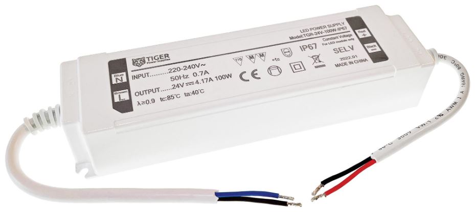 TIGER 24V 4.16A 100W IP67 Constant Voltage LED Driver